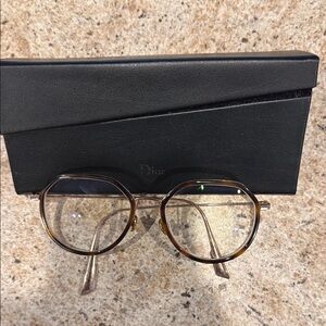 Dior Brown Round Glasses with Case